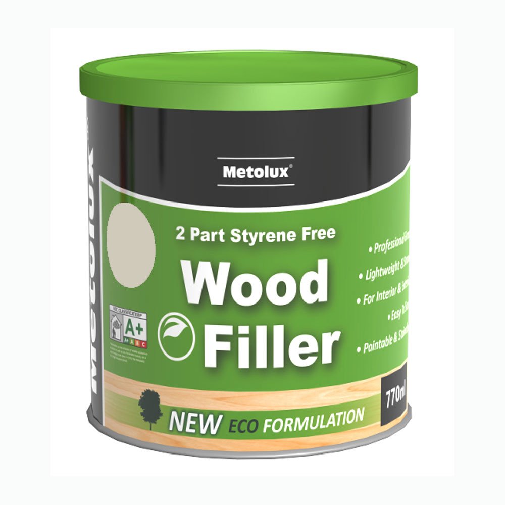 Metolux2 Part Styrene Free Wood Filler White 770ml (1.4kg)