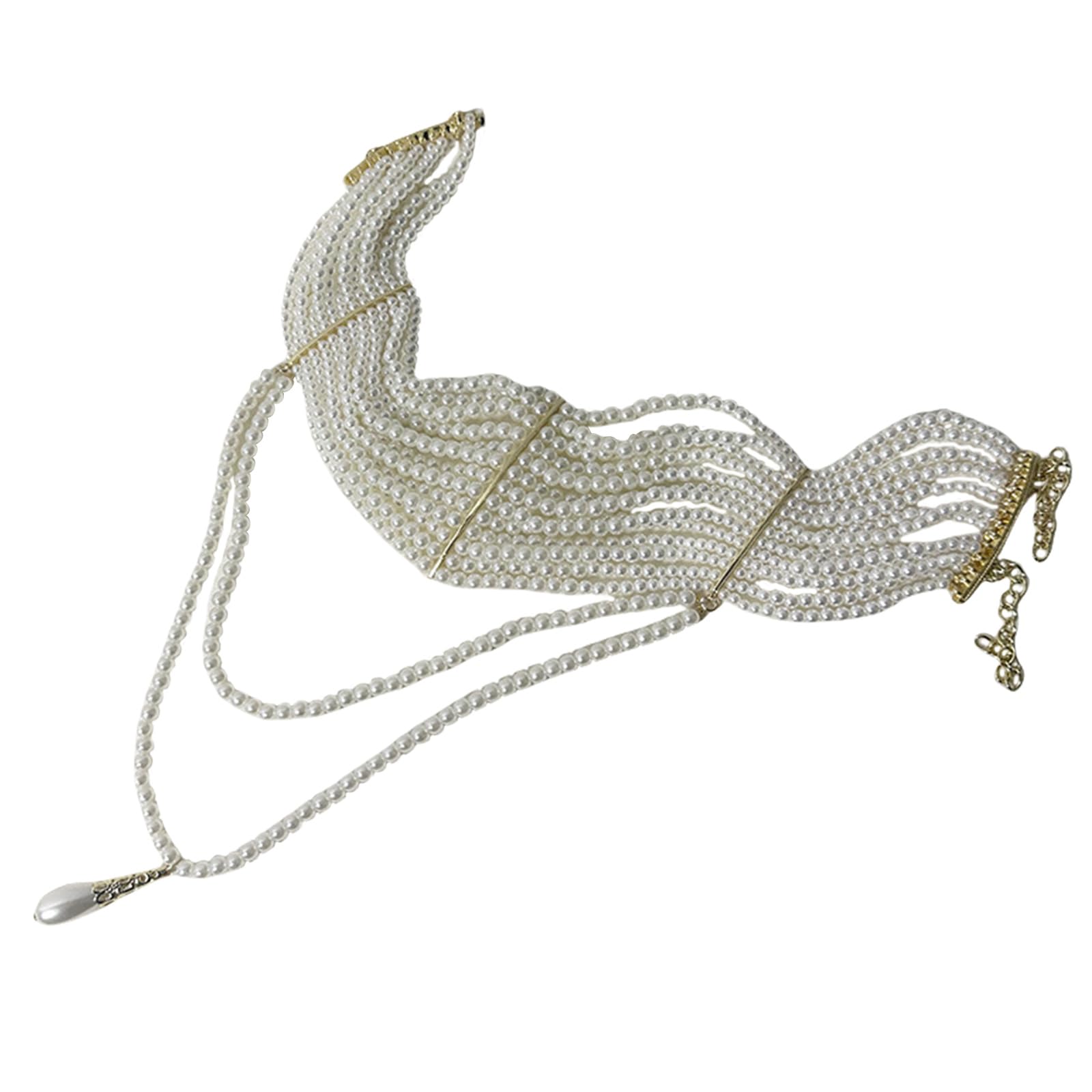 [Psdndeww] Collier sophistiqué avec perles et pompon dynamique, accessoires de mode pour des occasions élégantes