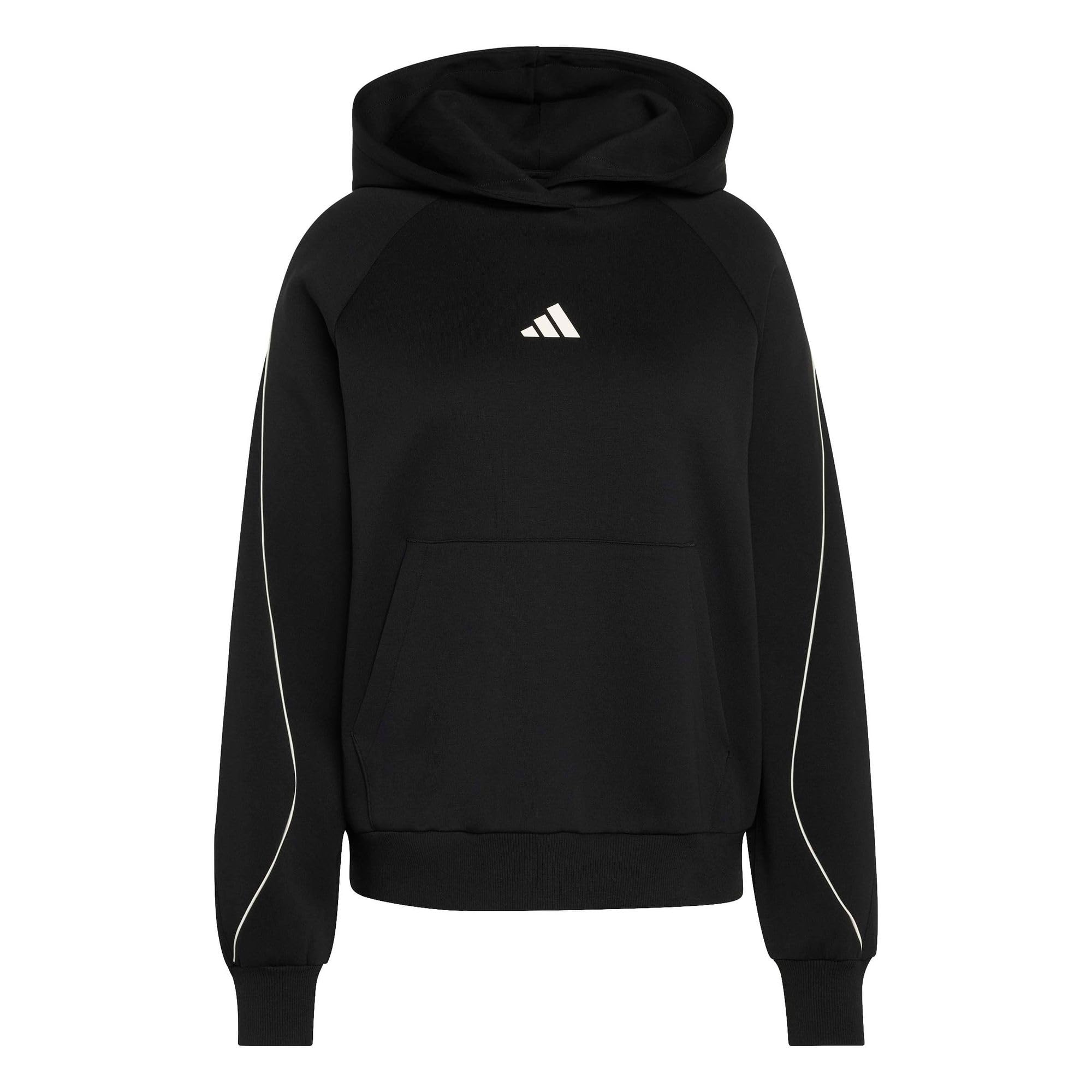 adidas Women's Stadium Hoodie Sweatshirt, black/off white, L
