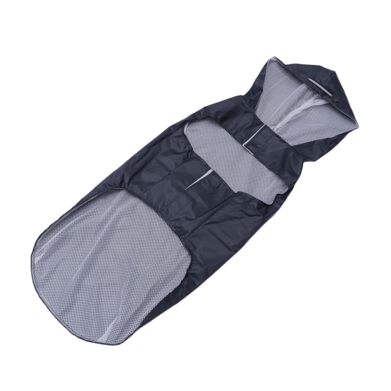 Sosoport 2pezzi Cappotto Riflettente Per Cani Di Grandi Mantellina Antipioggia Con Cappuccio e Design Nero