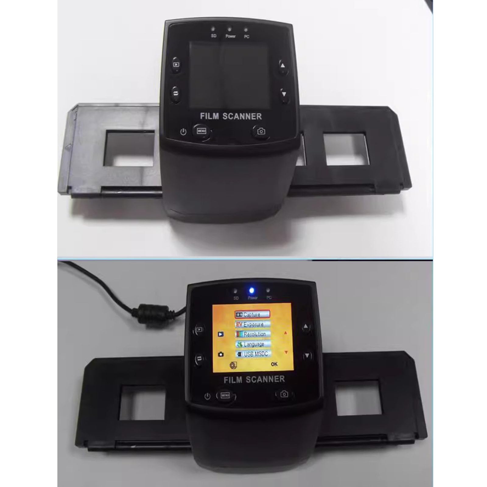 Mini Scanner Digitale per Pellicole E Diapositive, con Schermo LCD a Colori da 2,4 Pollici, Alimentatore per Diapositive, Converte Diapositive da 35 Mm, 126, 110, 8 Mm in Immagini JPEG