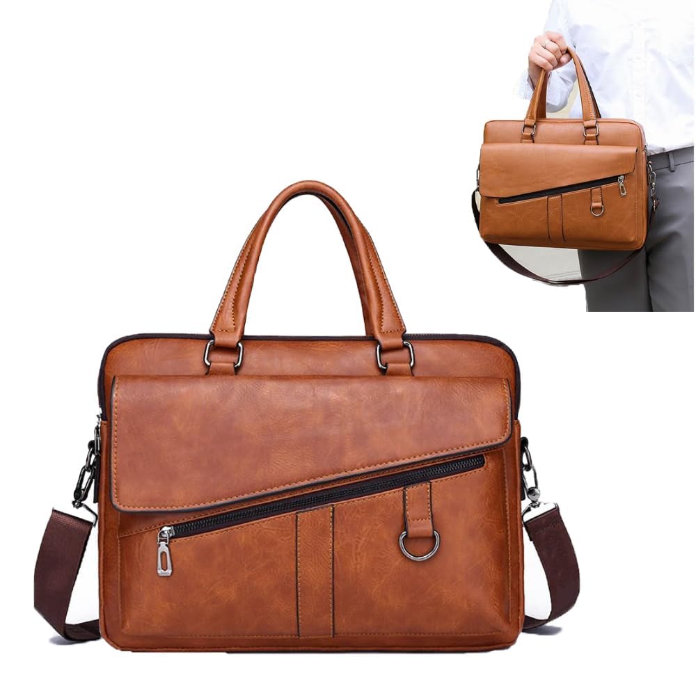PROSFIA Briefcase Business office Men Briefcase Brand PU Leather Handbag male Computer Laptop Shoulder bag Solid Vintage Tote Brown Travel bags (BEIGE) (B0CLLJ1HCY) Amazon Price History, Amazon Price Tracker