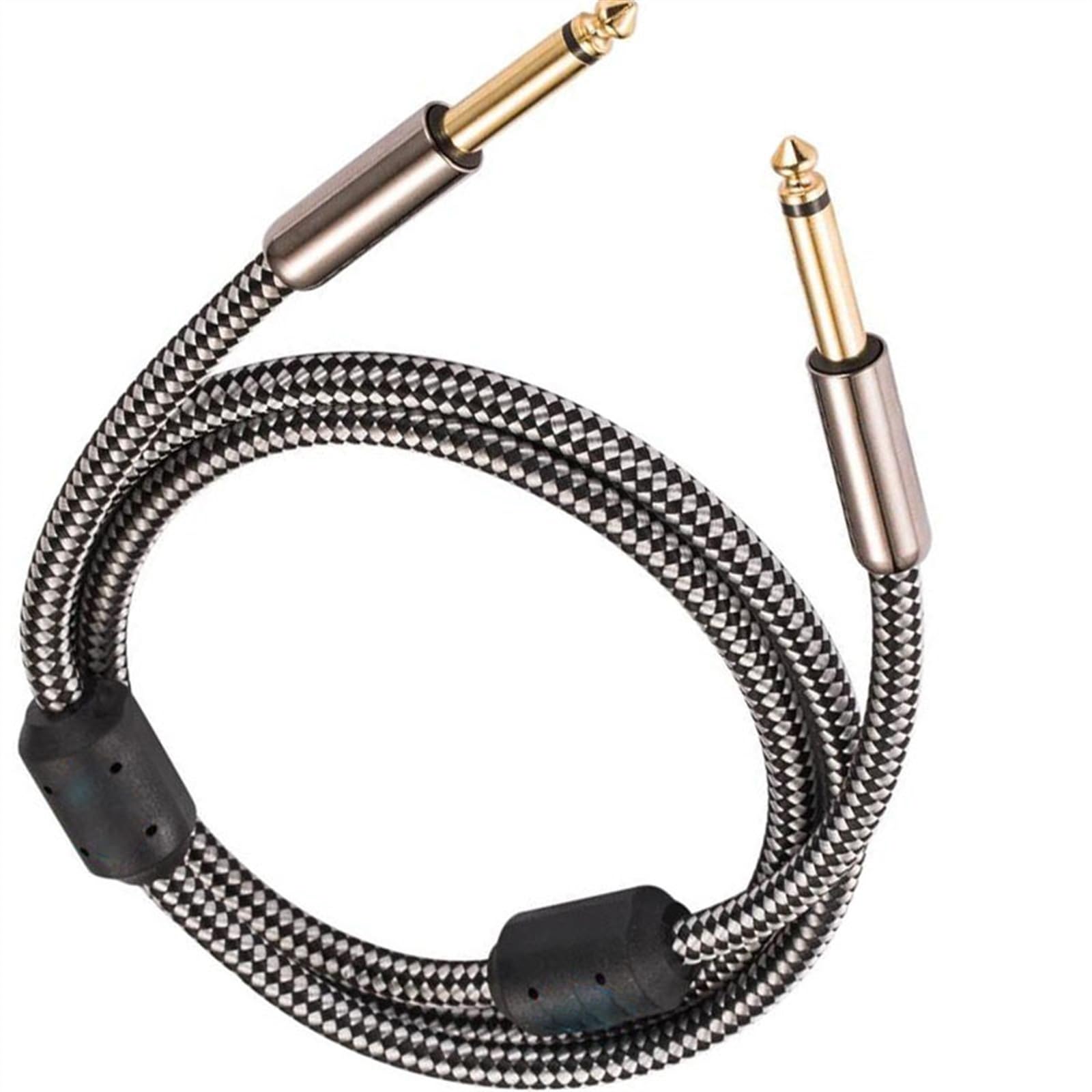 Cavo Strumento per Chitarra Cavo Per Strumenti 6,35 A 6,35 Per Tastiera Elettrica Cavo Schermato Per Chitarra Jack TS Da 1/4 Di Pollice Maschio A Maschio(Black,3meter)