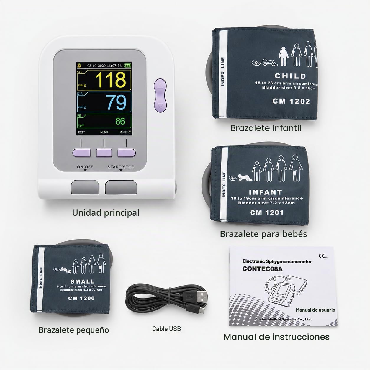 Monitor veterinario de presión arterial | Máquina automática de BP para animales con pantalla LCD | 3 puños para perros, gatos, mascotas (rango de 6 a 26 cm)