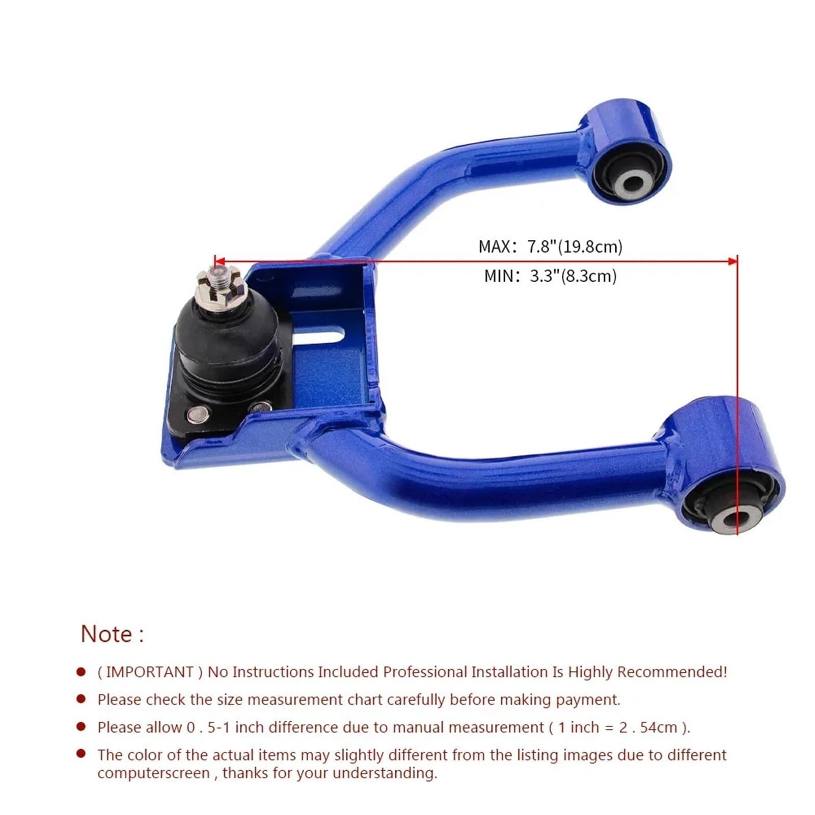 Wahacz samochodowy Zawieszenie Wahacz Tylny Regulowany Wahacz Przedni Górny Zestaw Camber Wahacz Do Honda Civic EG 96-00 Wahacz sterujący(Blue)