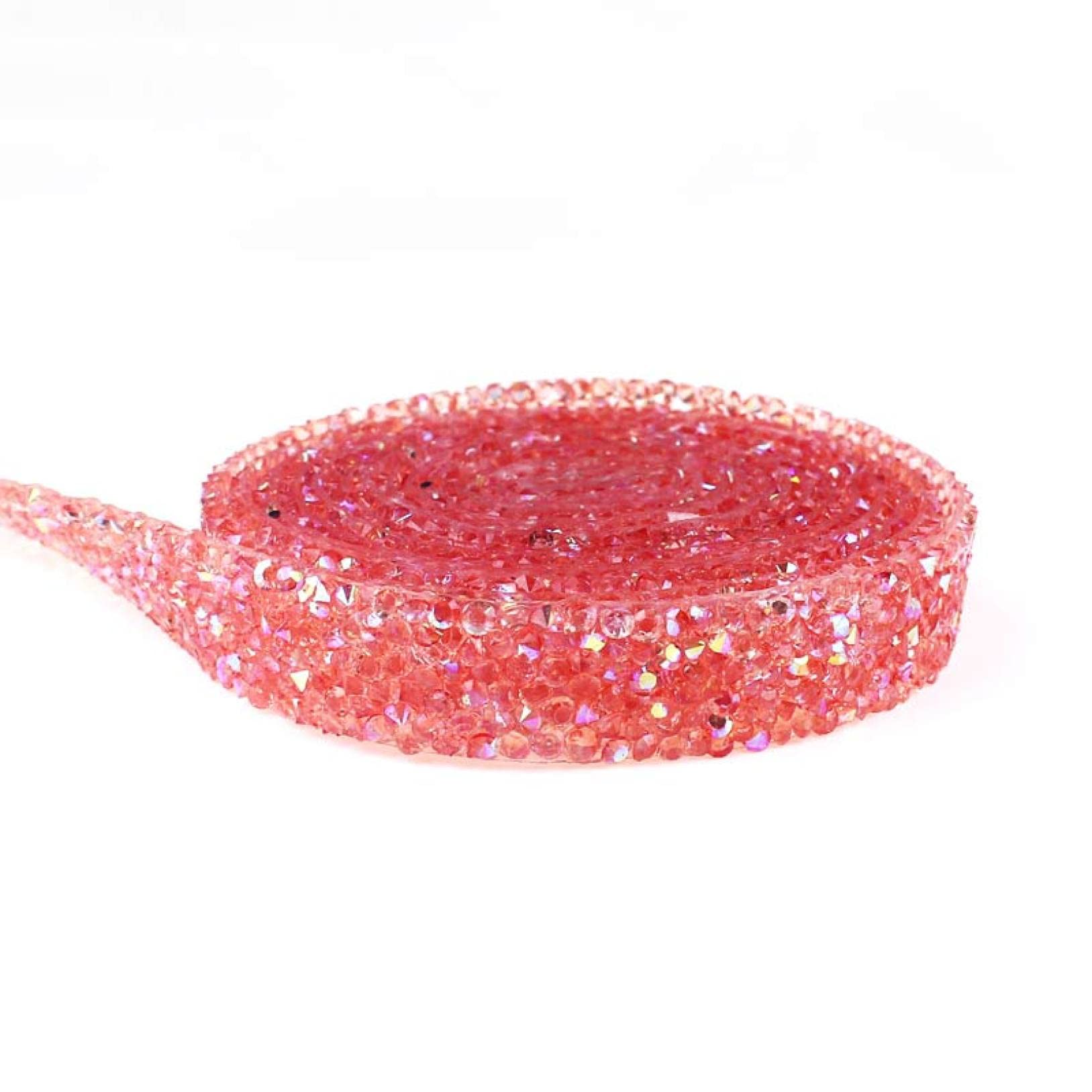 ACiyD Yard Strassbesatz Kristallmotiv Kettenapplikatorband mit Strassapplikationen für Hochzeitskleid (Color : White ZD0034, Size : 1.5CM) (Pink Zd0039 1.5CM)
