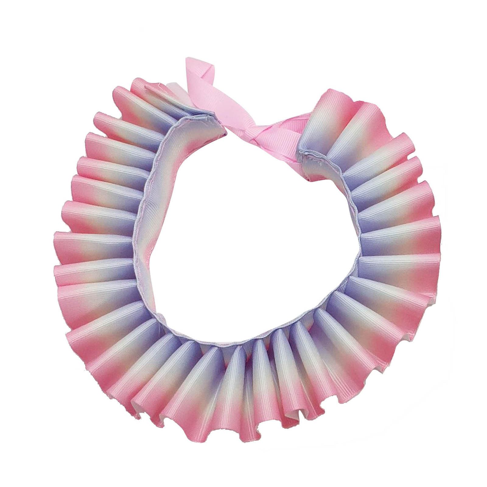 TiaoBug Elizabethan Fake Collar Victorian Neck Ruffle Collar Vintage Organza Neck Ruff for Cosplay Fancy Dress Pink Purple One Size