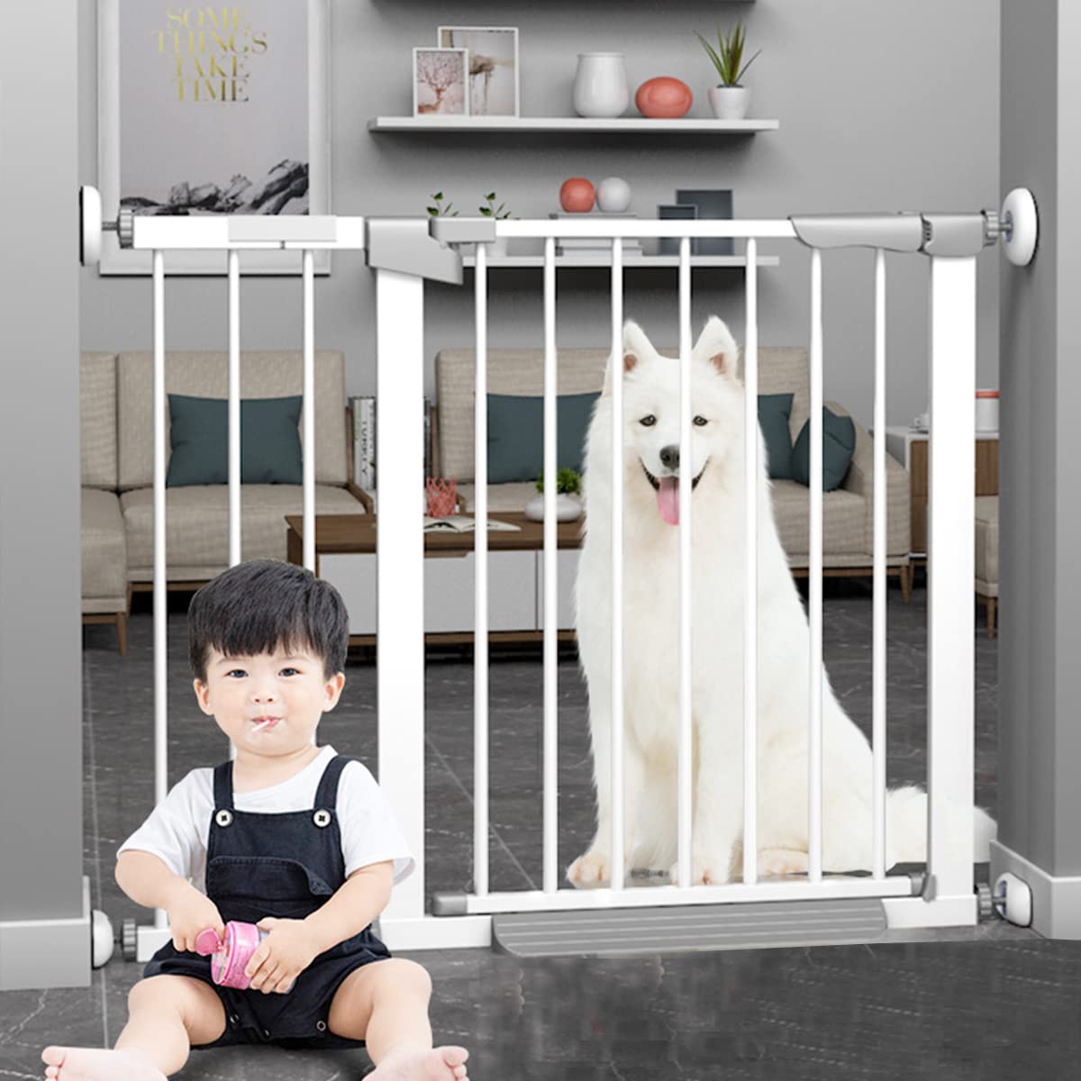 Buy Moonmen Upgraded Baby Safety Gate Extra Wide for Stairs & Doorways