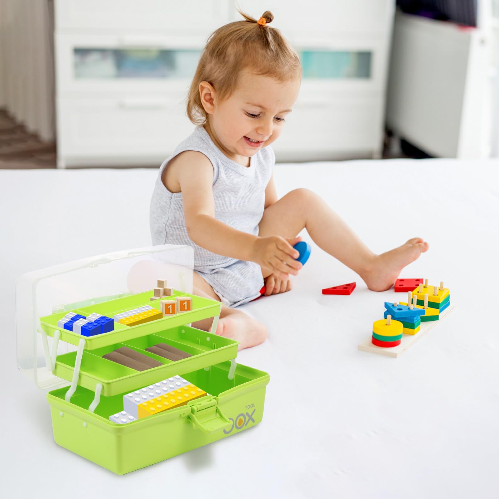 Boîte de rangement pour boîte à couture, outils à main, médicaments, outils de quilting, accessoires pour cheveux et boîte à couture - verrouillable pour matériel de bricolage et tri LEGO