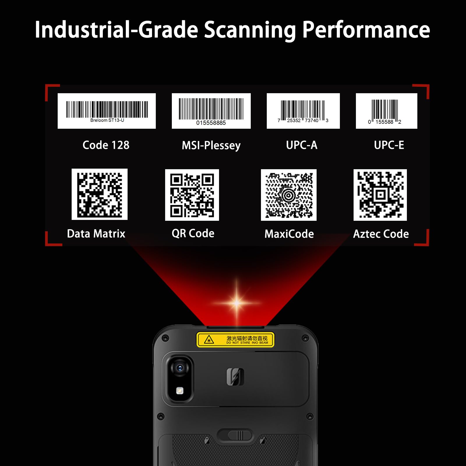 Scanner di Codici a Barre Android 15, PDA Industriale Rugged con Display Touch da 6,08", 4GB+64GB, Lettore 1D/2D, IP68, 4G/Wi-Fi 5/Bluetooth 5.2, Batteria da 5000mAh