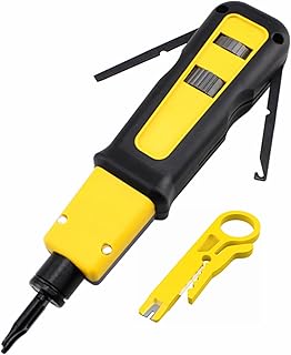 Yankok [914S Impact Punch Down Tool] with 110/88 Blade Swing-out Hook and Spudger Adjustable Impact Force Settings (Lo/Hi) Insert, Cut and Terminates Cable Into Patch Panels or Keystone Jack
