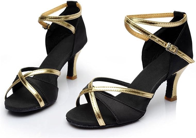 Riou Scarpe Danza Latino Americano Bambina Donna Sala Pratica Da Ballo Standard Tacco Con Tacco Tacchi Scarpe Col Tacco Scarpe Da Ballo Latino Americano Moda Tacco A Blocco Scarpe