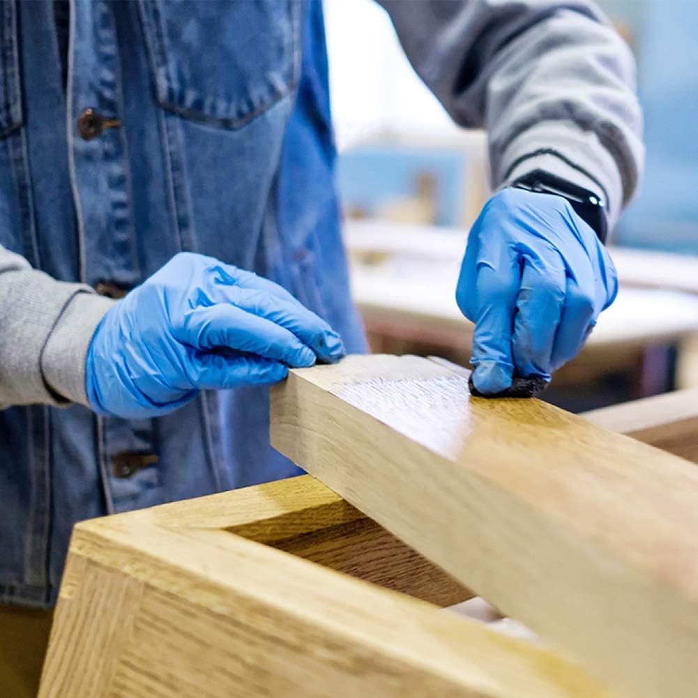 Large Disposable Vinyl Exam Gloves, 100 Count - 4 Mil-Thick -Latex Free Powder Free, Food Safe, Cleaning Gloves-Blue : Health & Household