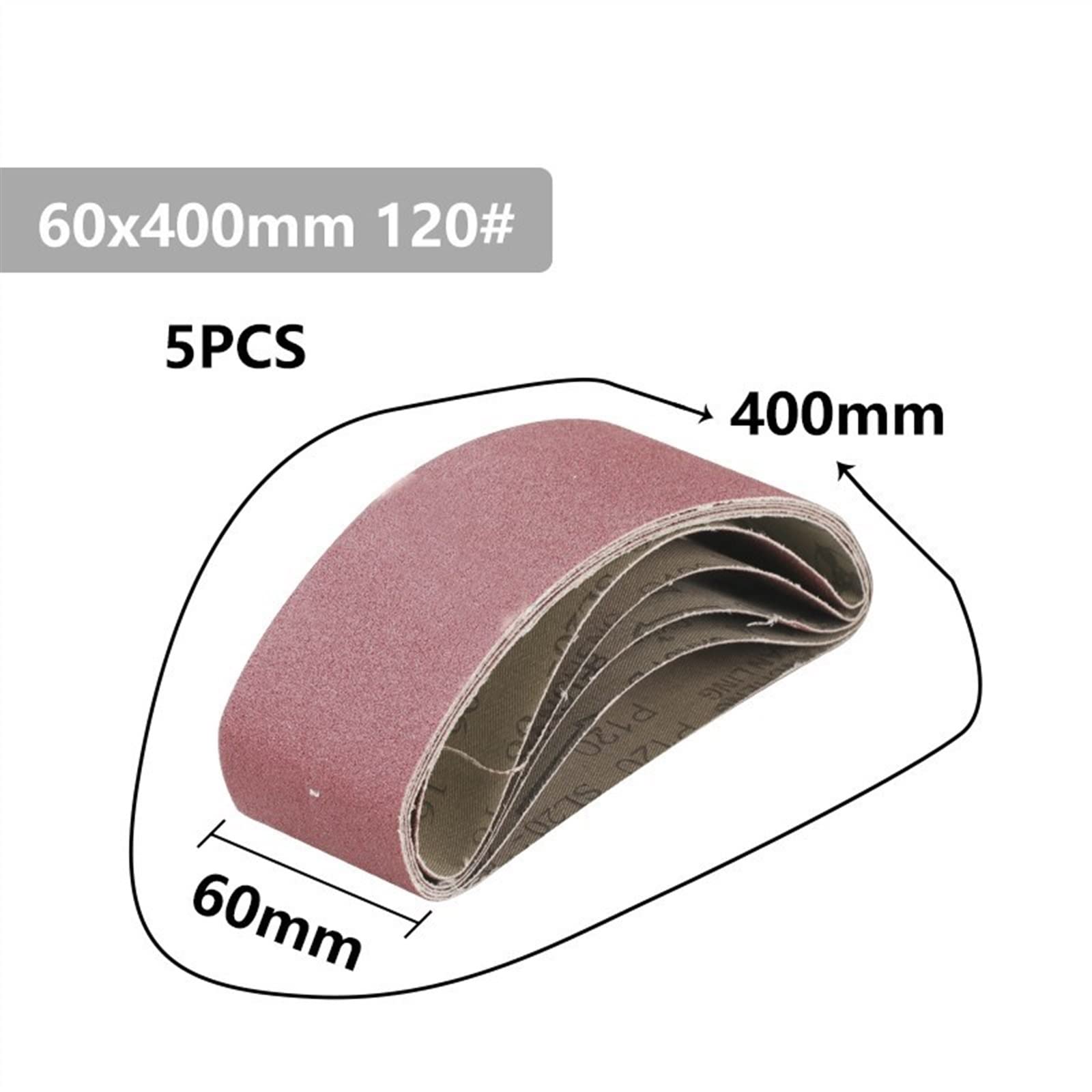 Rotolo di carta vetrata, carta vetrata fine, Nastri abrasivi 5 pezzi 60x400mm Grana 40/60/80/120 Accessorio for levigatrice smerigliatrice lucidatrice Accessorio for utensili elettrici for smerigliatu