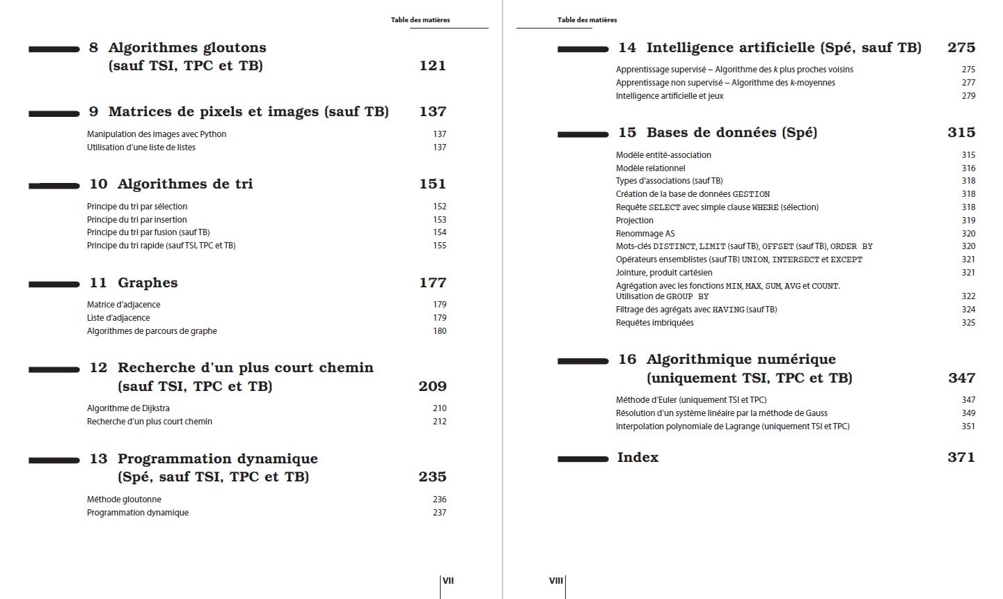 Informatique avec Python - Méthodes et exercices - MPSI-PCSI-PTSI-MP-PC-PSI-PT-TSI-TPC-TB - 3e éd.