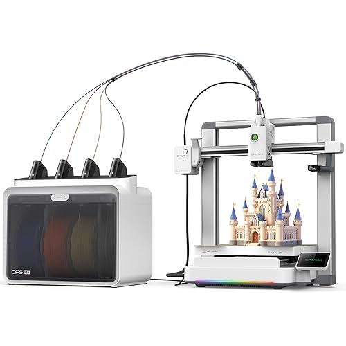 Creality SPARKX I7 Combo 3D Printer, Multi Color with CFS Lite AI Photo to 3D Printing 500mm/s High Speed Auto-Leveling RGB Light 95% Pre-Assemble Essential Parts Low Noise 10.24×10.24×10 inch