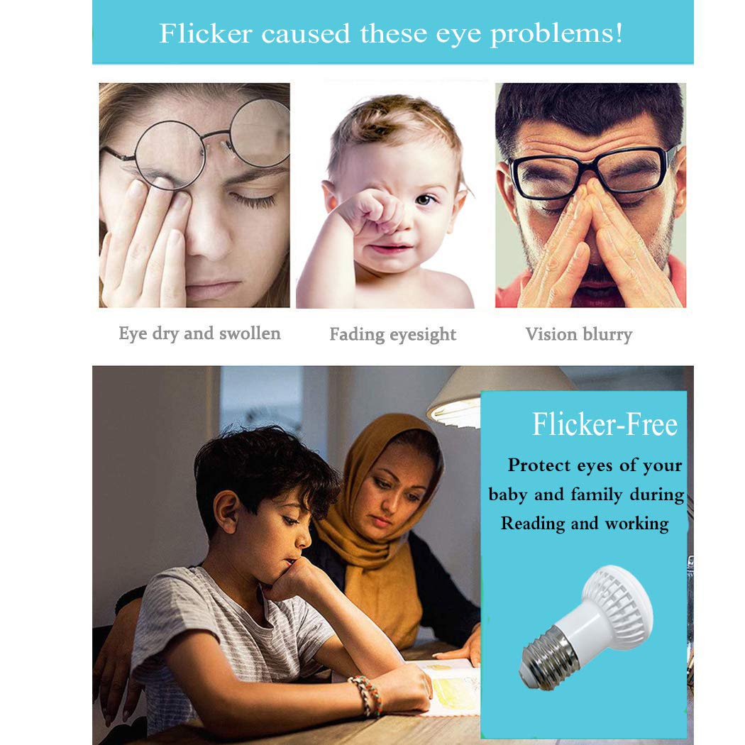 YMZM 5W R16 LED Mini-Reflective Flood Light Bulb (40W Incandescent Light Equivalent),E26 Base Indoor Lighting,(5000K) Daylight White,120°Beam Angle BR16 LED Foold Light Bulbs,UL Listed (4 Pack)