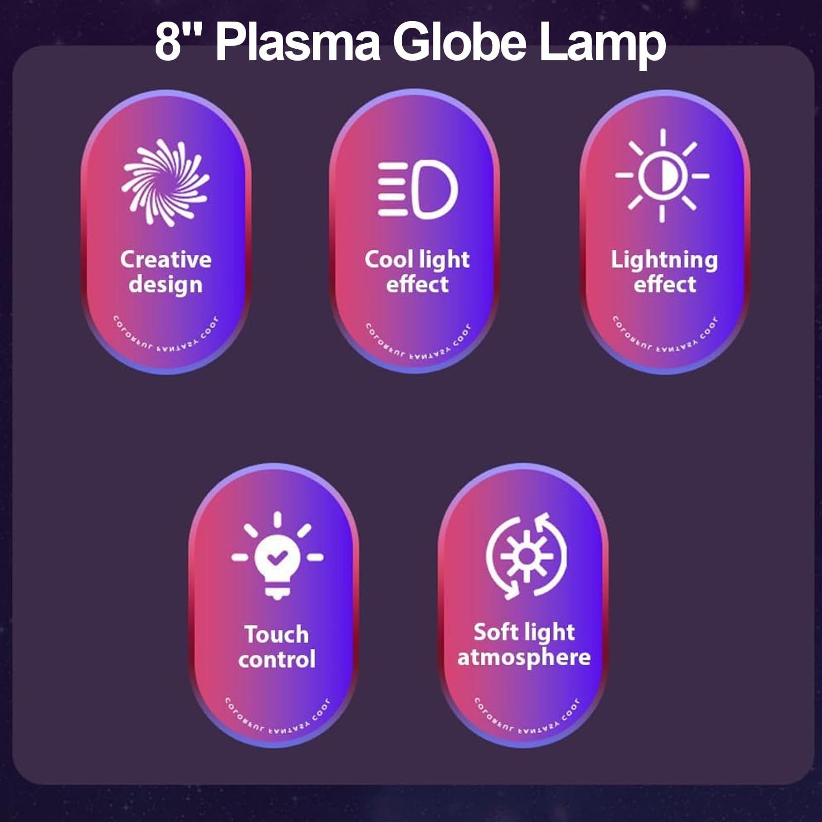 Lámpara de globo de plasma, control táctil y de voz con sensibilidad al sonido, ideal para fiestas, decoración del hogar y regalos