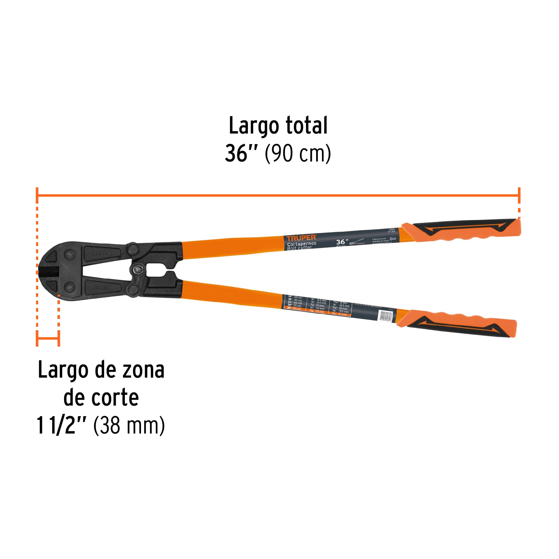 Truper cizalla cortaperno cortavarilla de acero de silicio grande 914 MM