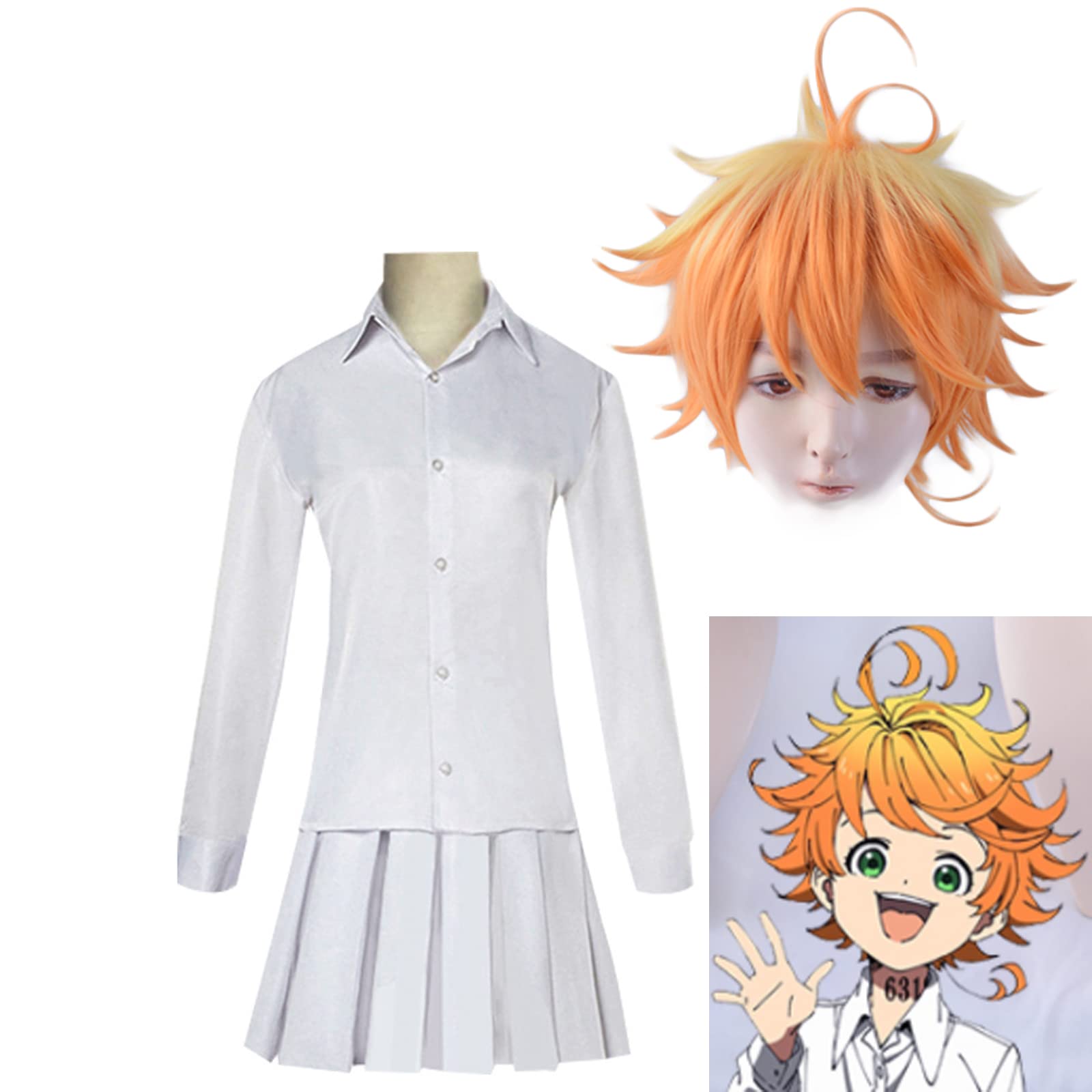 Amazon.co.jp: Carzsell エマ/ノーマン/レイ 着物 服+かつら  