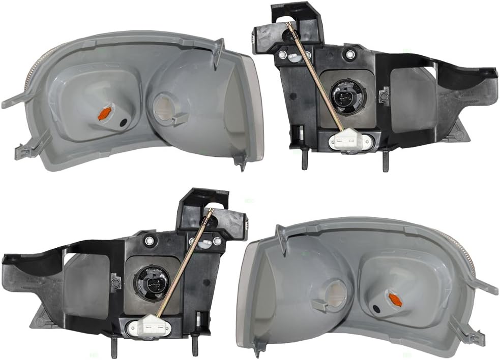 Aftermarket Replacement 4 Pc Set Headlights with Signal Side Marker Lamps Compatible with 1997-2005 Venture