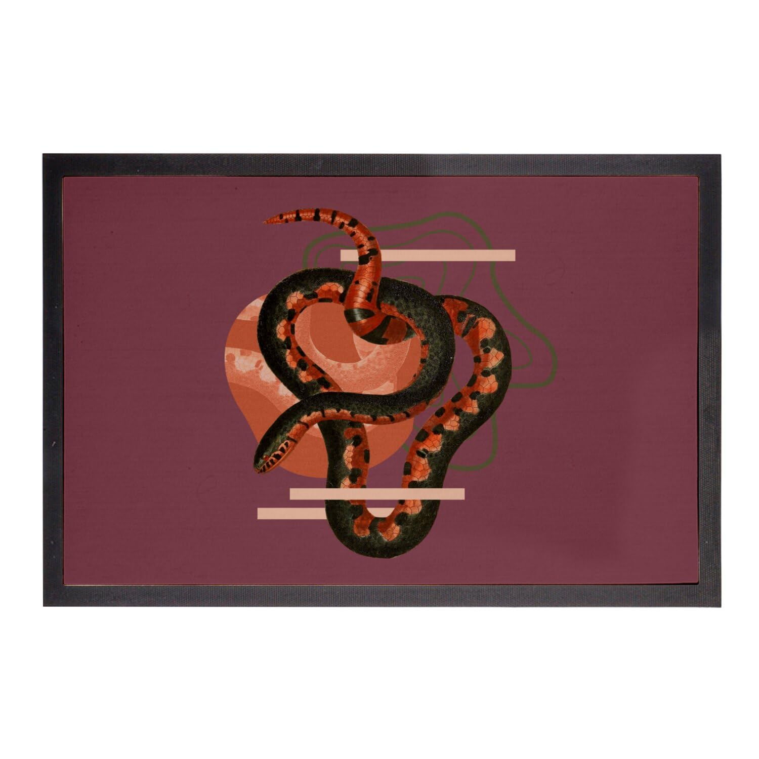 Tapis de porte Serpent Rouge paillasson illustration biologie chic