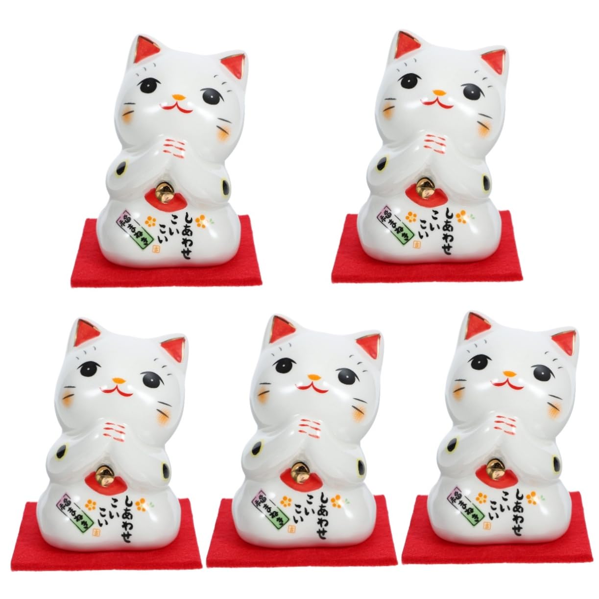 STOBAZA 5pièces Figurine De Chat Maneki Neko Céramique Décoration De Bureau Et Maison Kawaii pour Et Adorable Cat Ornament pour Intérieur