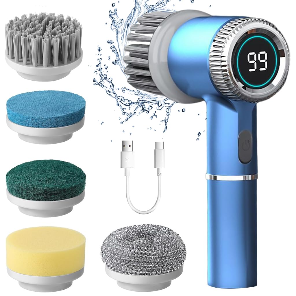 Serplex® 5-IN-1 Electric Scrubber, Electric Spin Scrubber Cleaning Brush with 5 Brush Heads, Cordless Electric Cleaning Brush, 3 Speeds & Max 2400RPM, Handheld Electric Scrubber for Kitchen, Bathroom (B0D28SMKFK) Amazon Price History, Amazon Price Tracker