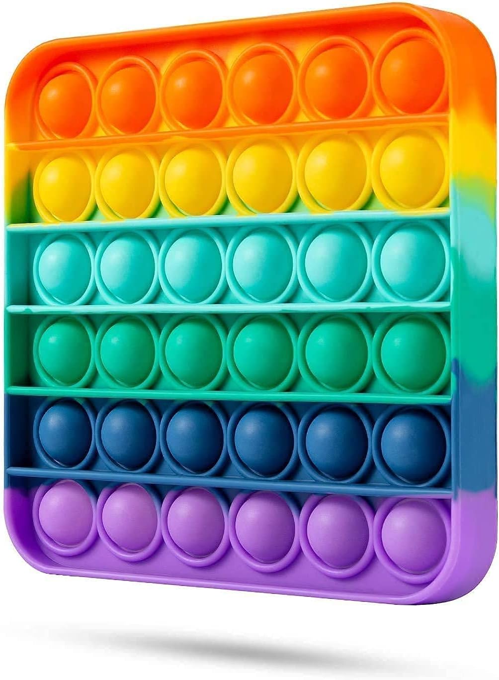 VIRTUAL WORLD pop it Combo Push Pop it Fidget Toy pop it Combo pop it Fidget Toy Under Stress Relief Toys and Anti-Anxiety Sensory Bubble Toys Set (Rainbow Square)