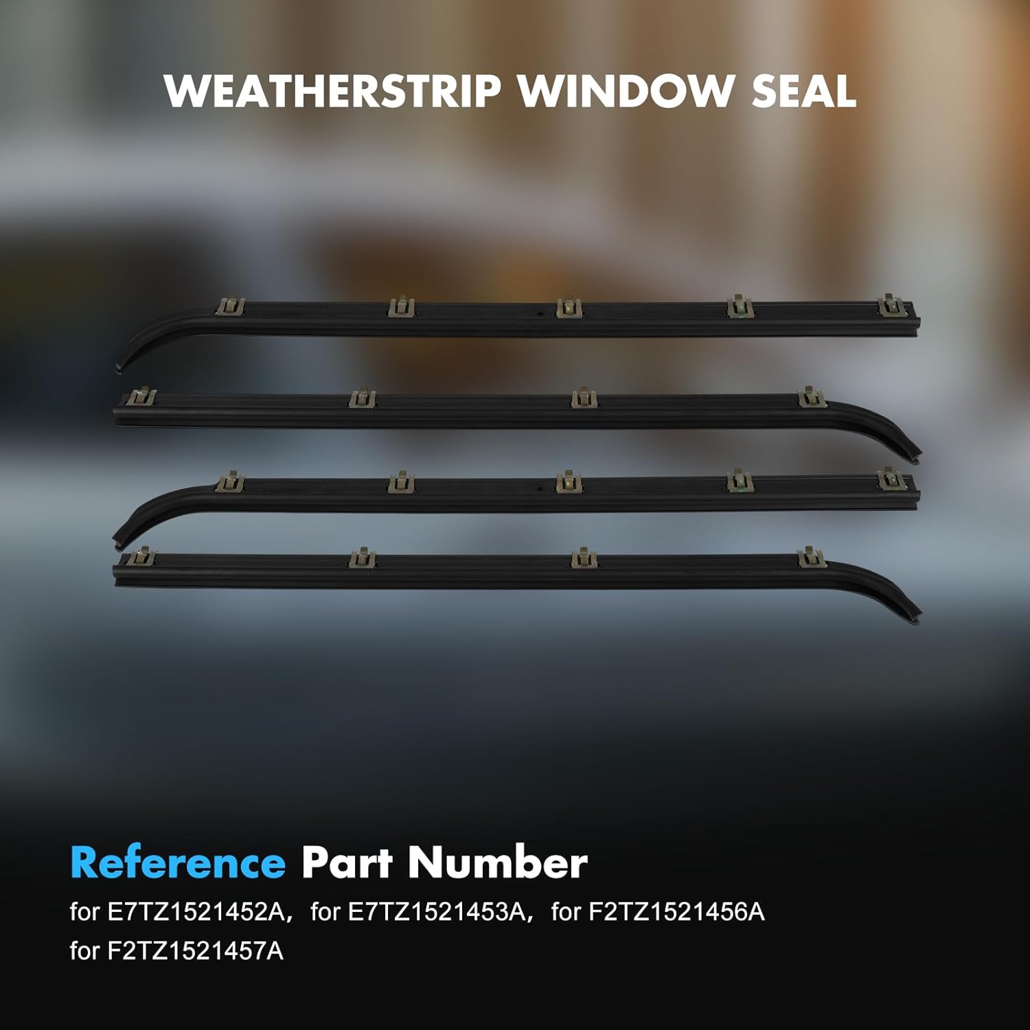 ECCPP Weather Stripping Window Trim For 1987-1997 For Ford F150 F250 F350 For Bronco Outer Door Window Molding Trim Replacement for E7TZ1521452A E7TZ1521453A F2TZ1521456A F2TZ1521457A Durable Design