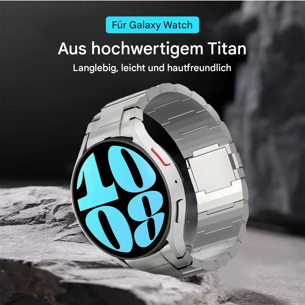 Bracelet magnétique en métal titane pour Samsung Galaxy Watch 7/6/5/4/FE 44 mm, 40 mm, 20 mm - Bracelet en métal à fermeture rapide pour Galaxy Watch 6 Classic Band 47 mm 43 mm / 5 Pro 45 mm
