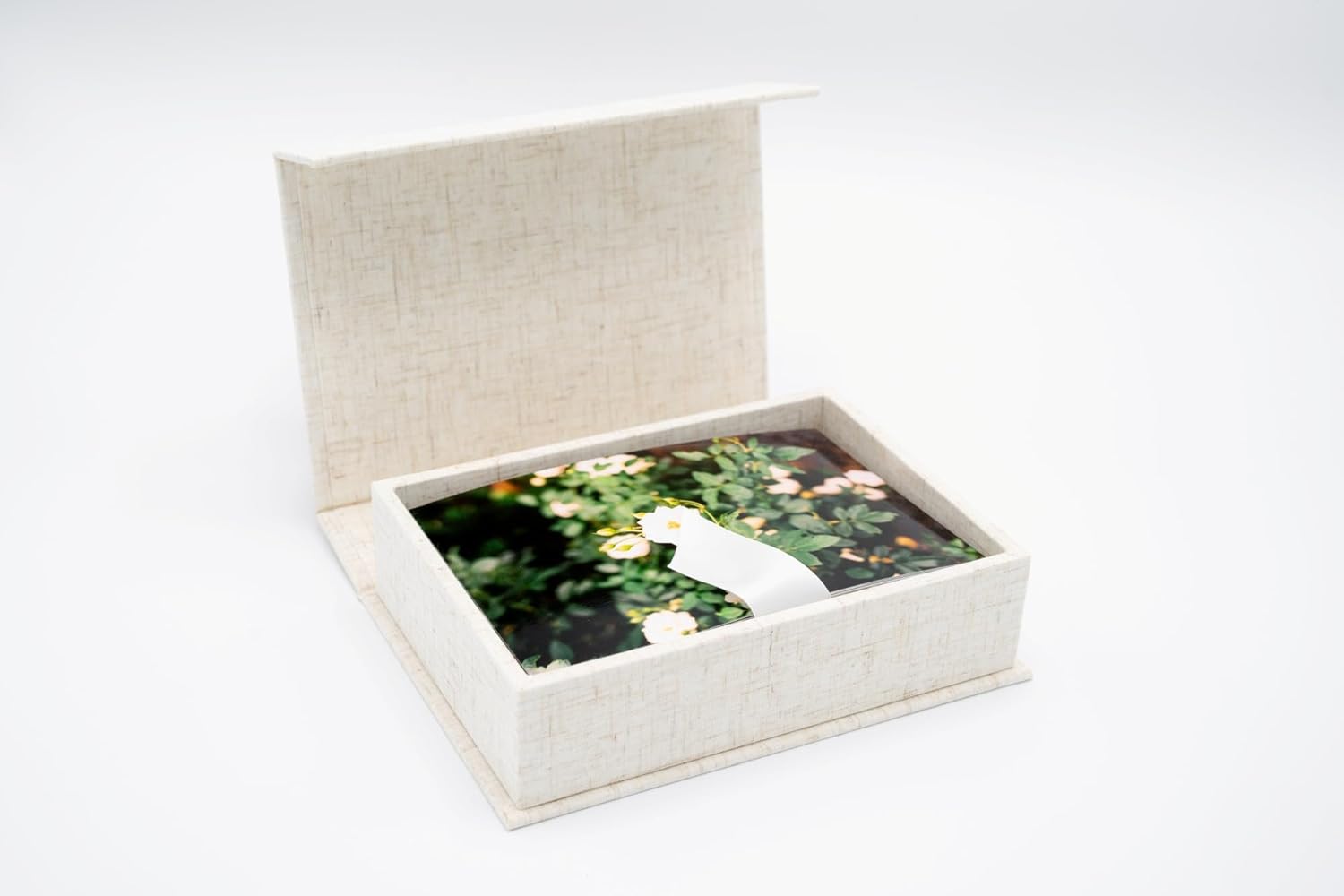 Personalized Linen Photo Box for 5x7 Prints - Wedding Photographer Keepsake & Presentation Box by Stratum