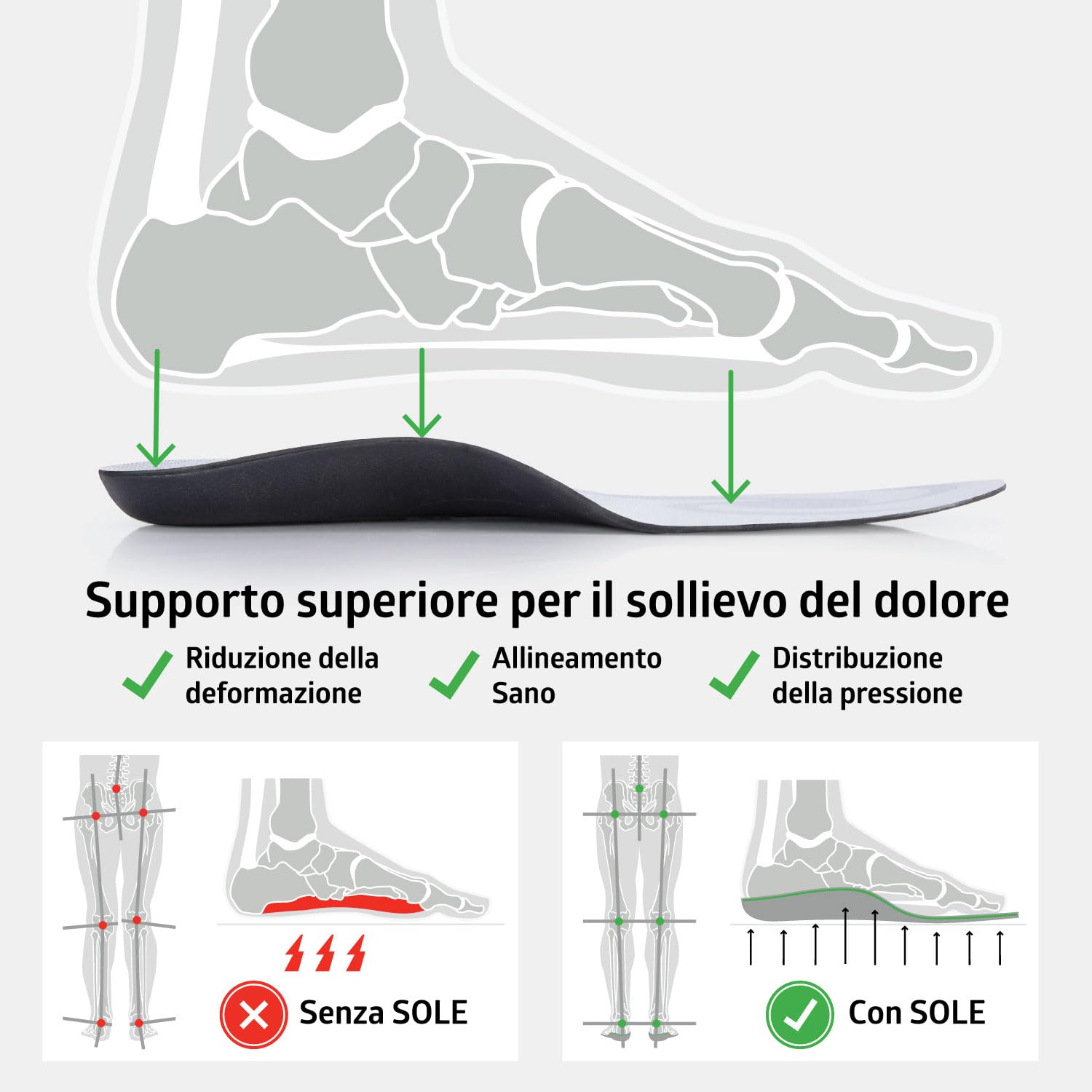 Suola da uomo larghezza regolare, Grigio (Grigio), 46 EU