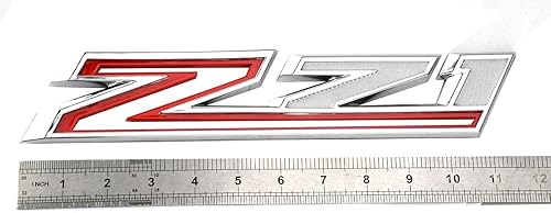 Miniatura 6 de 2 emblemas Z71 de repuesto para Silverado 1500 2500 3500 2019-2021 84632695 Placa de identificación OEM (cromo rojo)