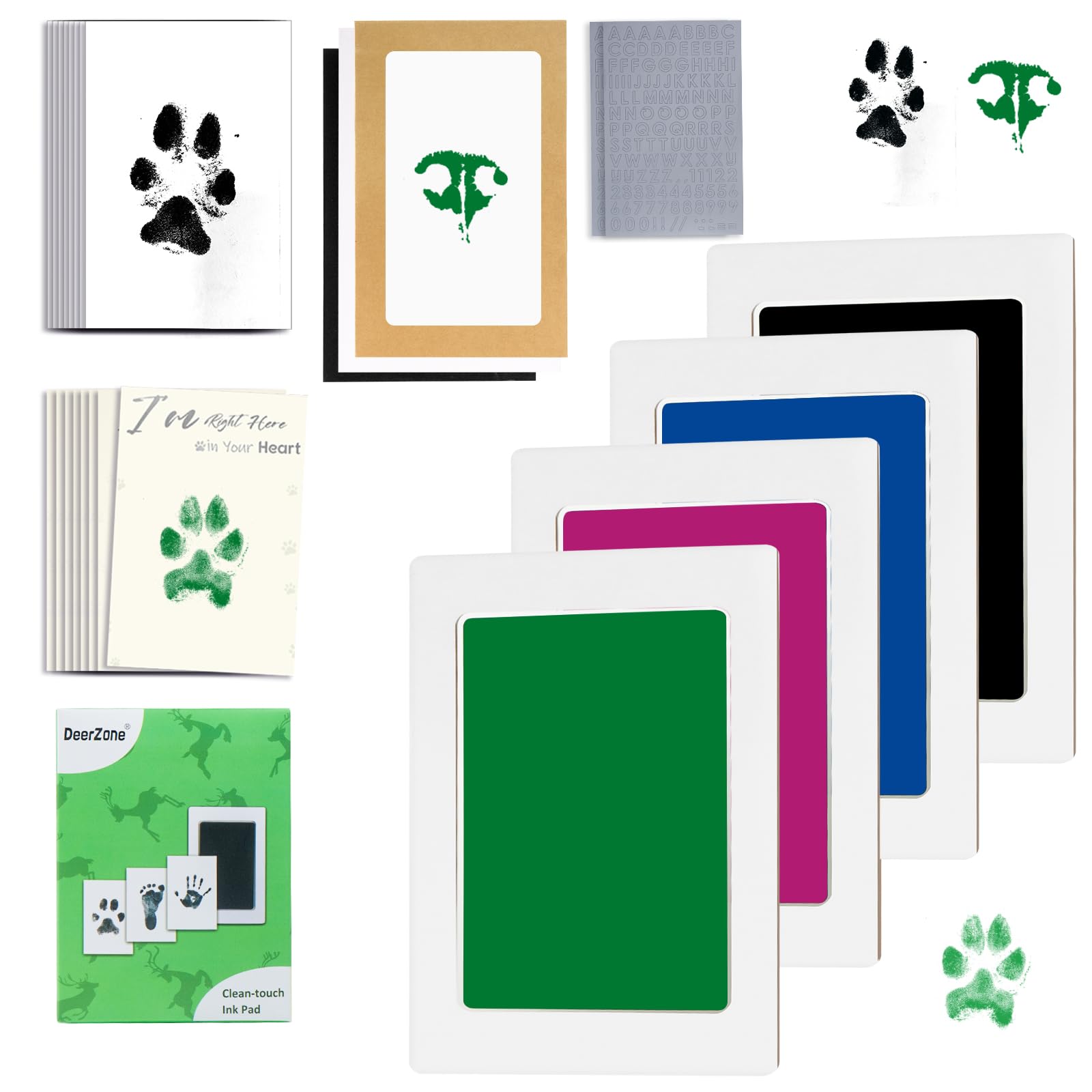 DeerZone Inkless Paw Print Kit,Dog Paw Print Kit,Dog Nose Print Kit