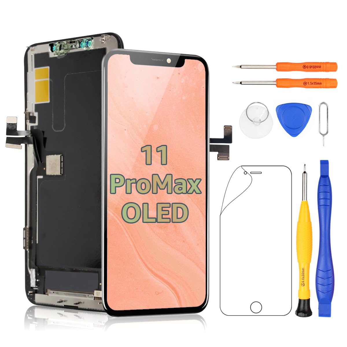 Yodoit for iPhone 11 Pro Max Screen Replacement OLED Kit COF 3D Touch 6.5 Inch Display Digitizer with Repair Tool, Protective Film
