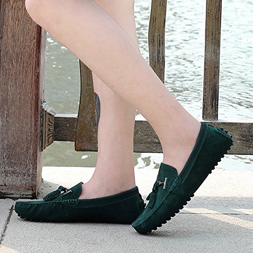 ANUFER Men's Stylish Tassel Suede Moccasins Comfort Loafers Flats Driving Shoes4