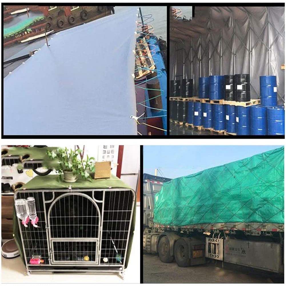 Lona impermeable multiusos resistente para muebles de exterior, caravana, barco, camping, cubierta de troncos de madera, picnic, suelo, hoja, ojales fuertes para un cierre seguro