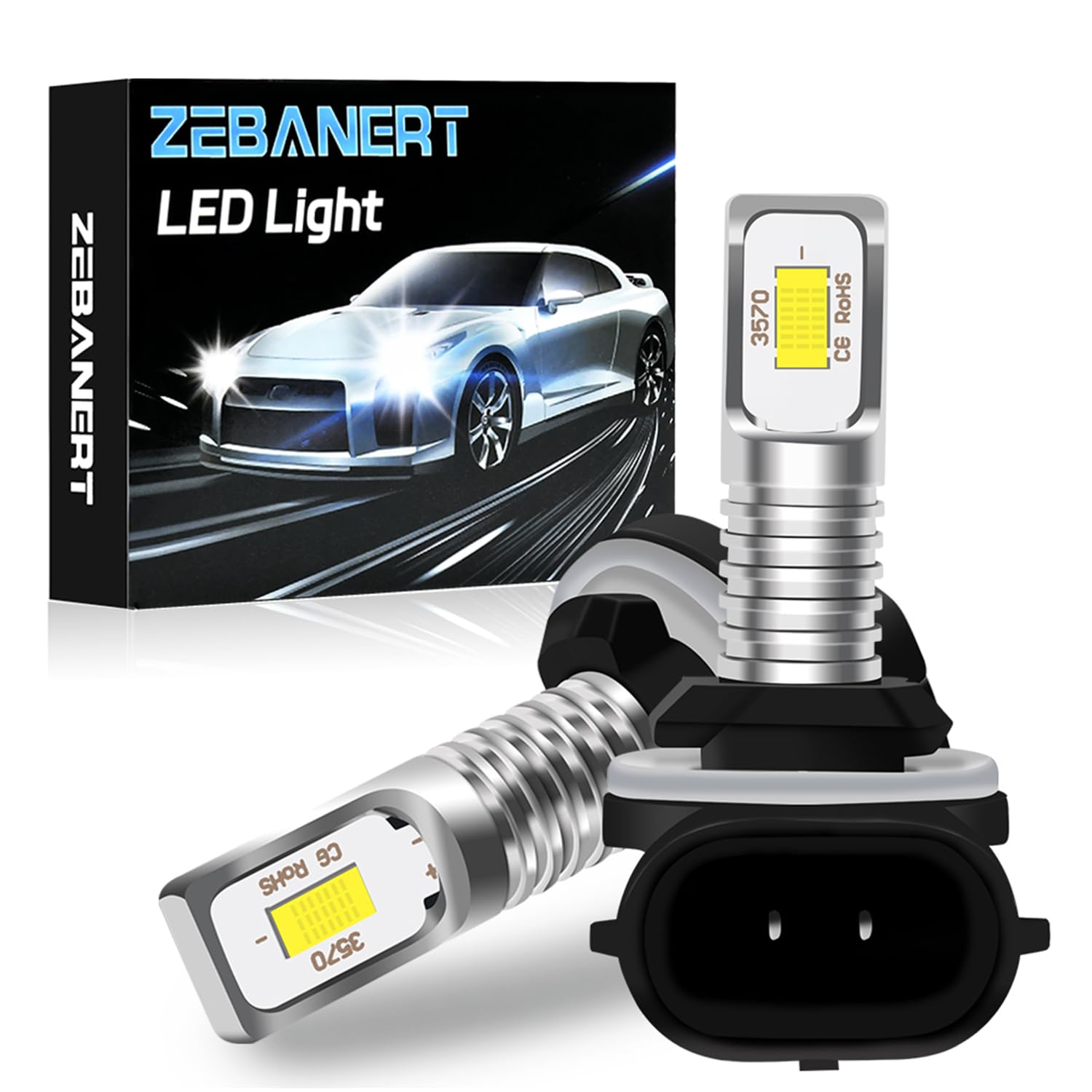 ZEBANERT R136239 AXE16948 AM118013 886 Fog Light Bulbs Compatible with Deere Tractor Riding Mower Gator Fog Light Bulbs, Powerful 862/894/896/886/881 Fog Light, 6000K Bright White, 2-Pack