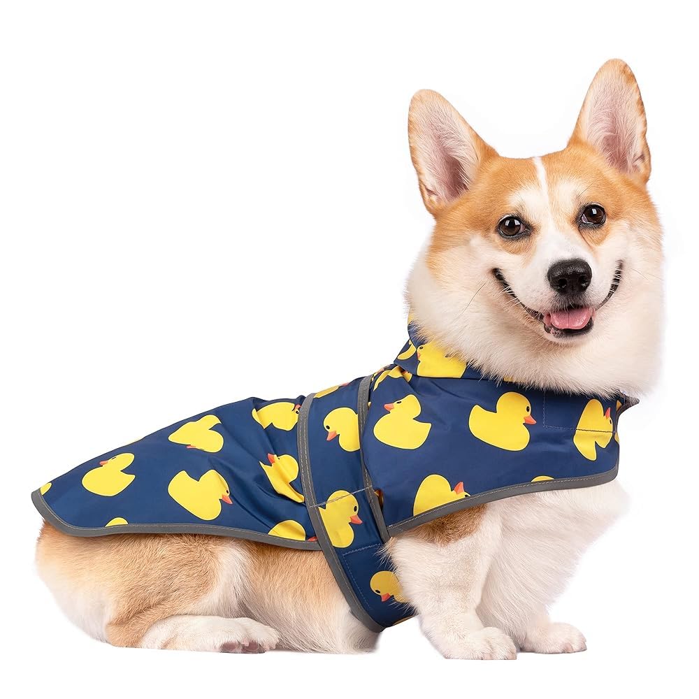 Impermeable Impermeable para Perro con Capucha y Agujero para Correa, para Perros y Cachorros pequeños, medianos y Grandes