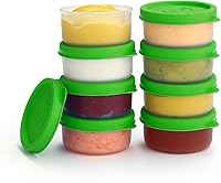 Vista 33 de Recipientes para condimentos con tapas, paquete de 8 unidades, 1.3 onzas. Recipiente para aderezo para ensalada para llevar, pequeños recipientes