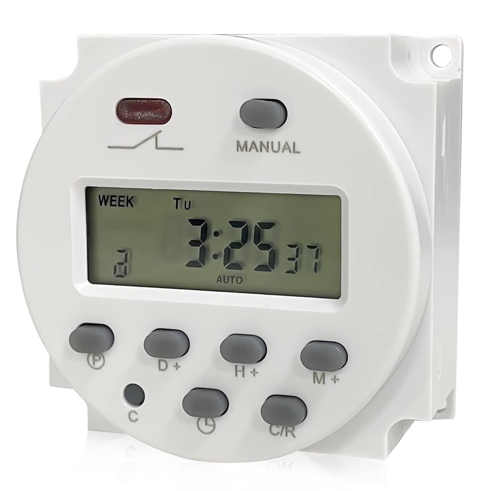 7-Day Cycle Programmable Timer Switch Relay 16A 250Vac/12V-24V Dc Wide Voltage(220V)