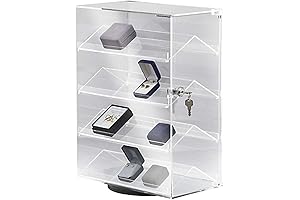 SSWBasics Rotating Display Case for Jewelry Storage and Display