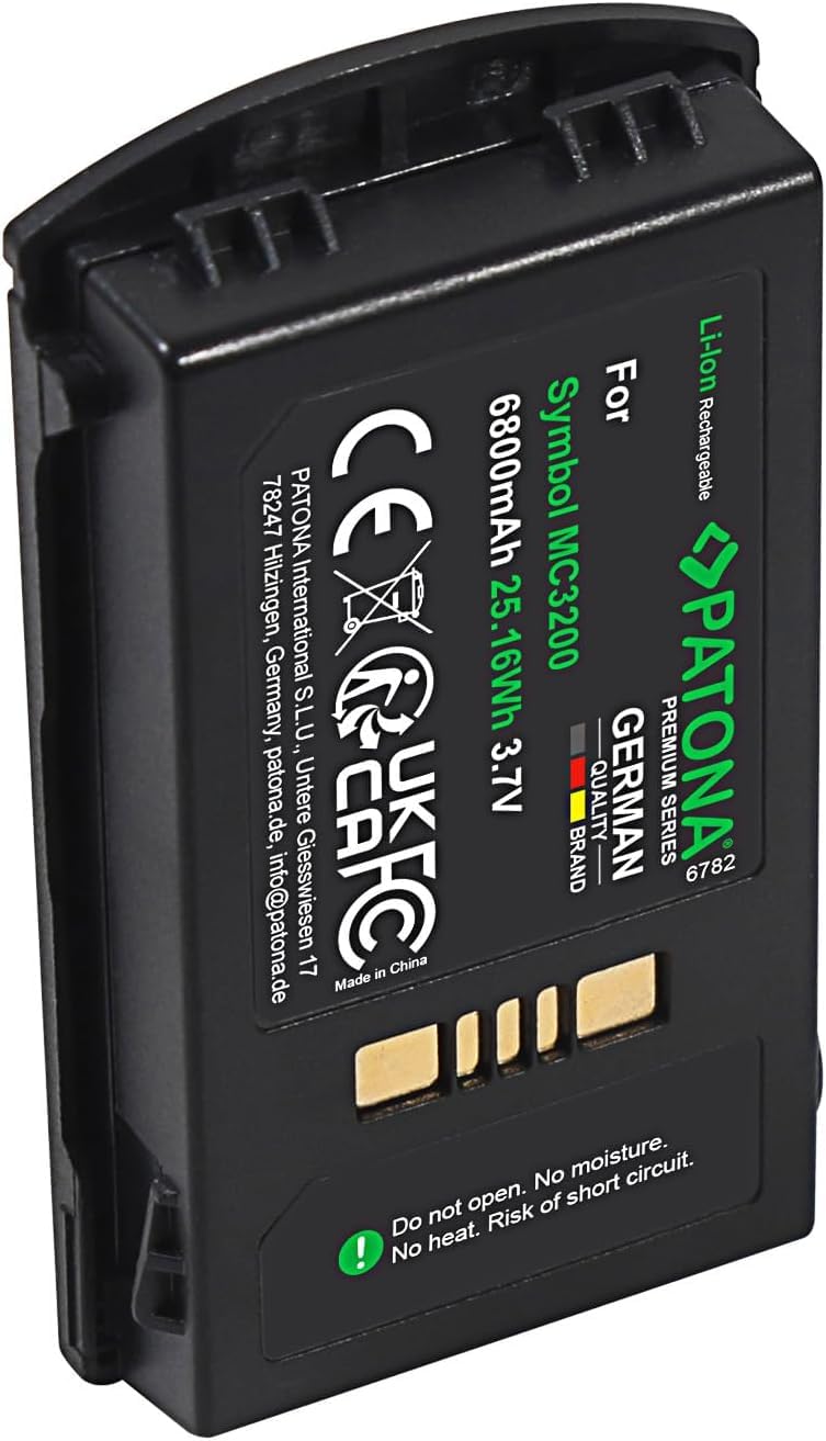 PATONA Akku für Zebra MC3200 MC32N0 MC3300 Motorola Ersatz BTRY-MC32-01-01 3,7V