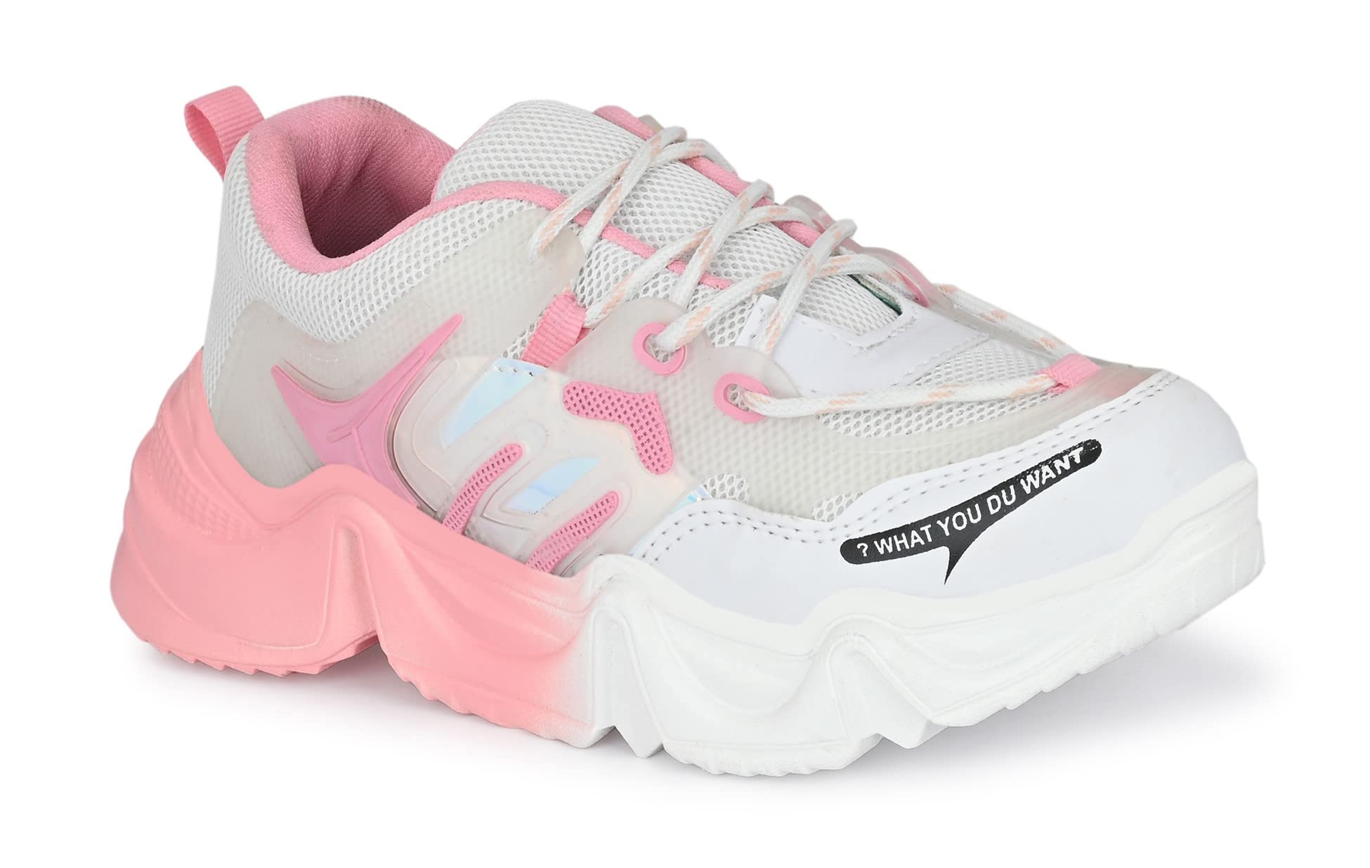 AFROJACK Womens Western - Embellished Colour Blocked Sneakers w700 (Pinkwhite, Numeric_4) (B0BSFTZMF4) Amazon Price History, Amazon Price Tracker