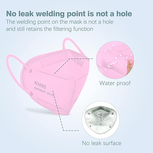 Miniatura 6 de XINYA BAO Paquete de 50 mascarillas KN95 de 5 capas transpirables y cómodas con filtro de seguridad con cinta elástica para las orejas y clip para