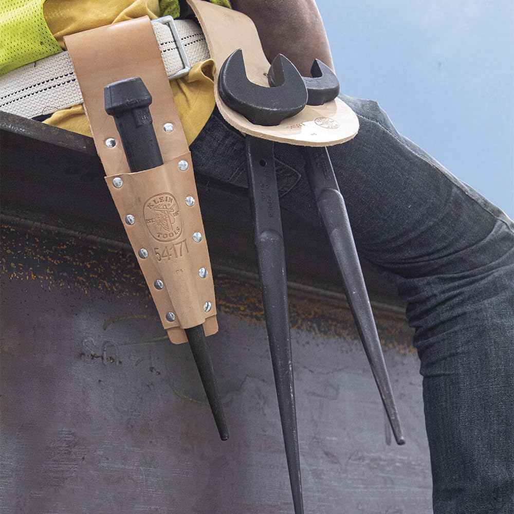 Klein Tools 3214TT Clé à molette de construction avec trou d'attache, ouverture nominale de 3,8 cm, boulon de 1,9 cm pour écrou lourd américain