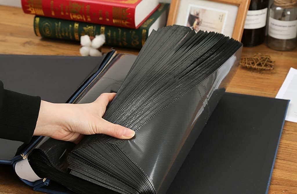 4X6 Inches Interstitial - Black Inner Pages, Children's Family Record Book 33.5x36cm/13.2x14.2 Inches 800 Retro Noble Leather Photo Albums LUYIYI (Color: Red)