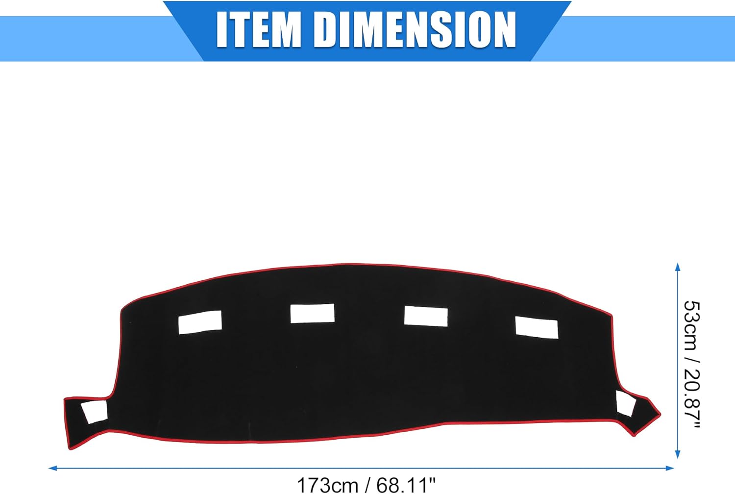 Car Dashboard Cover Compatible for Dodge for Ram 2002-2005, Protective Polyester Red Center Console Interior Trim Dash Cover Mat Pad
