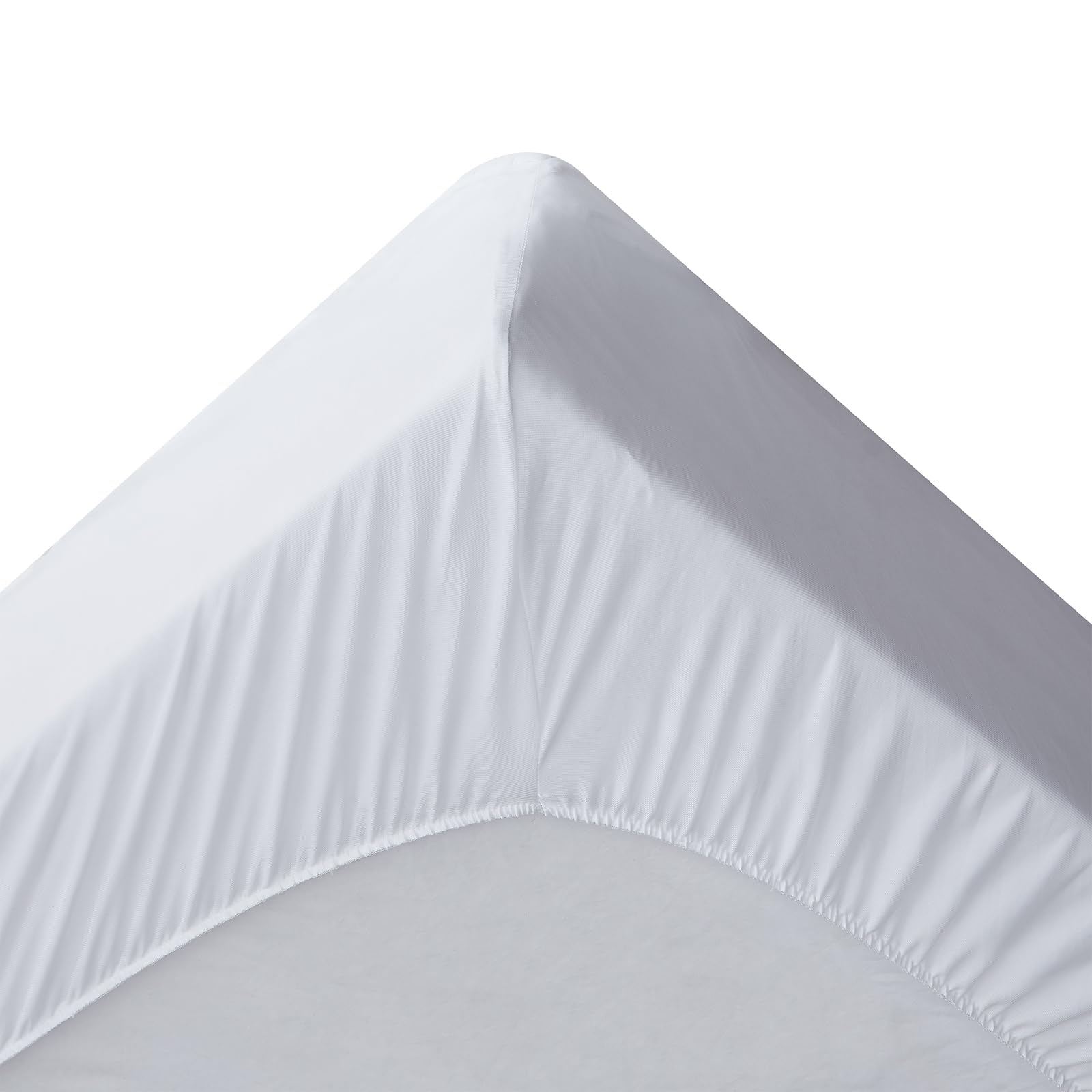 R.SHARE Protector de colchón cubrecolchón Suave Transpirable, Envoltura de 360°, Engrosado, Lavable, Red 3D, Funda Protectora de colchón, Color Blanco ecológico (160X 200CM)